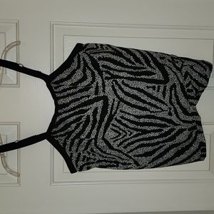 Croft & Barrow Plus Size Black  and White Swim Top